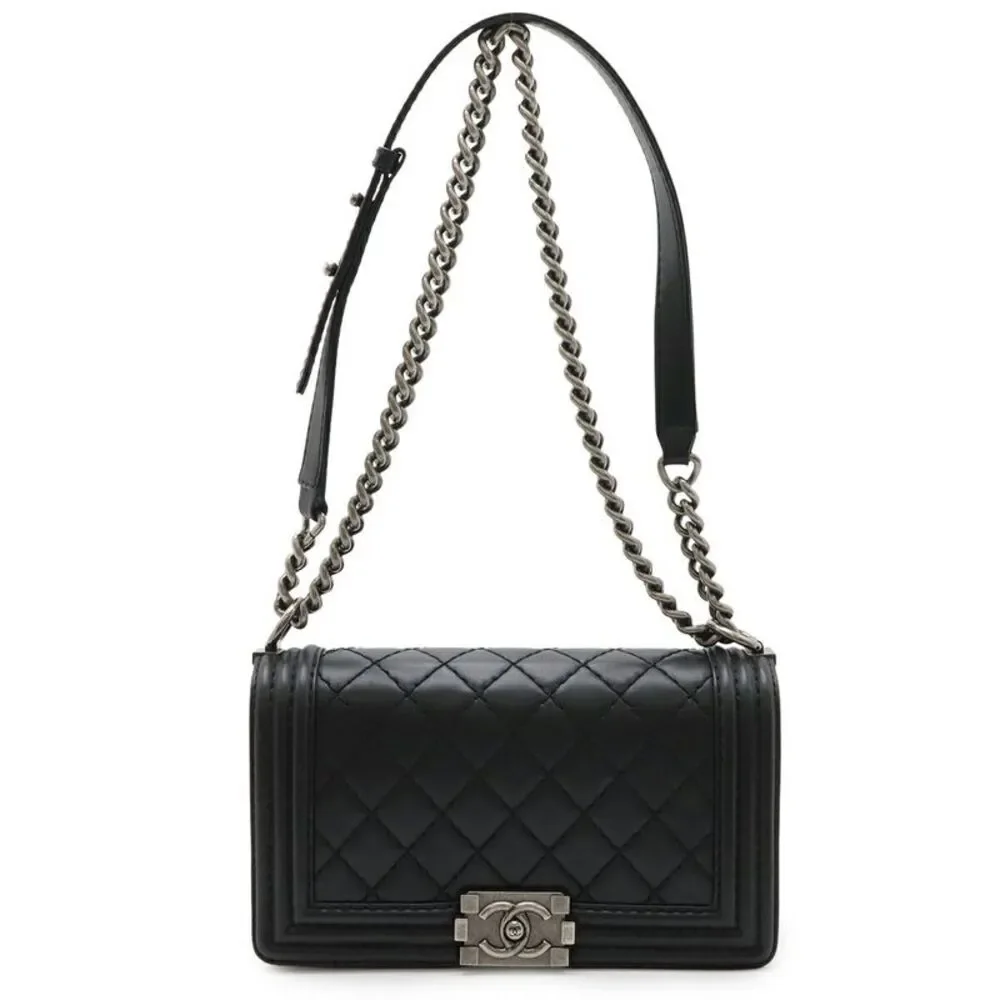 Chanel Boy Wild Stitch Shoulder Bag Black